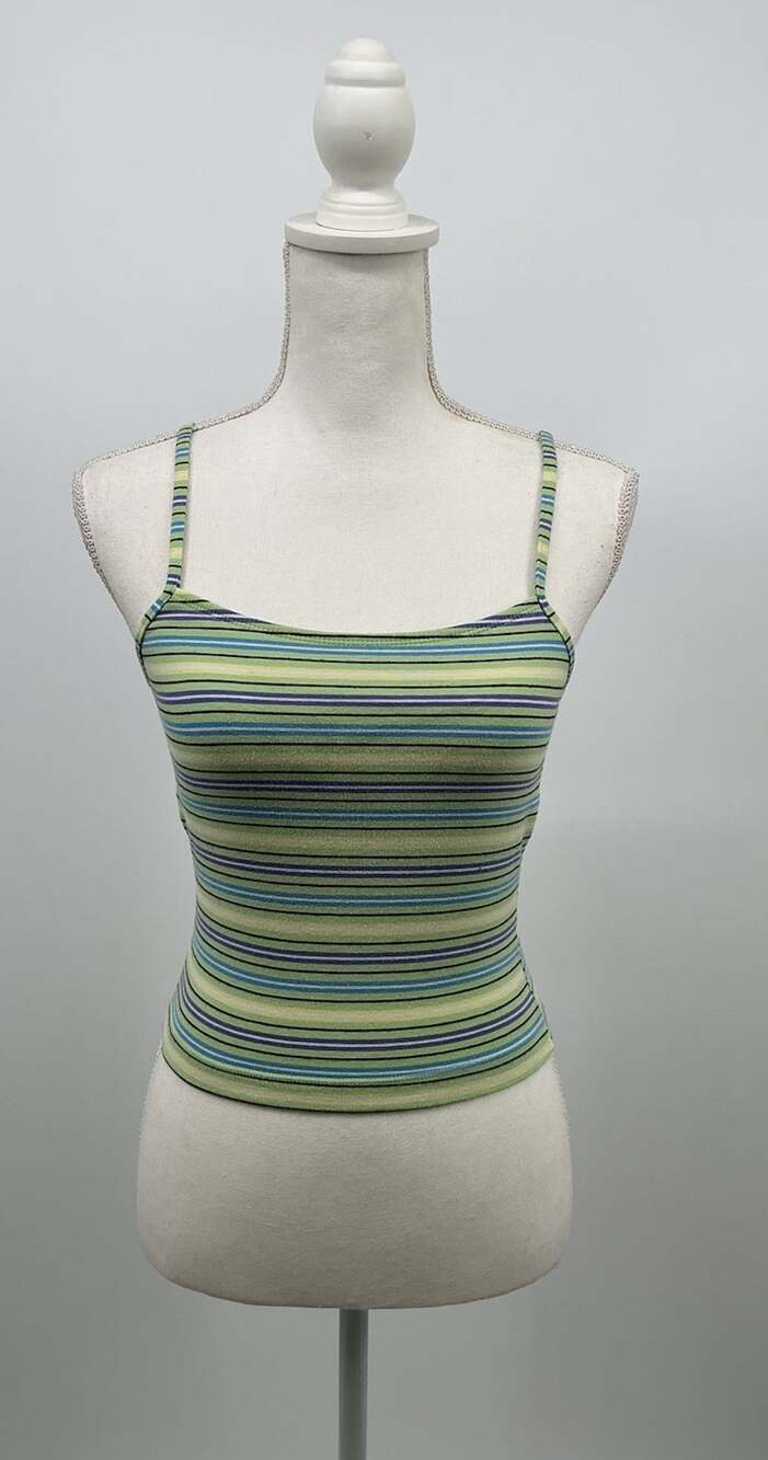 Vintage Y2K Jacques Morét Striped Camisole Tank Top Women’s Medium Stretch